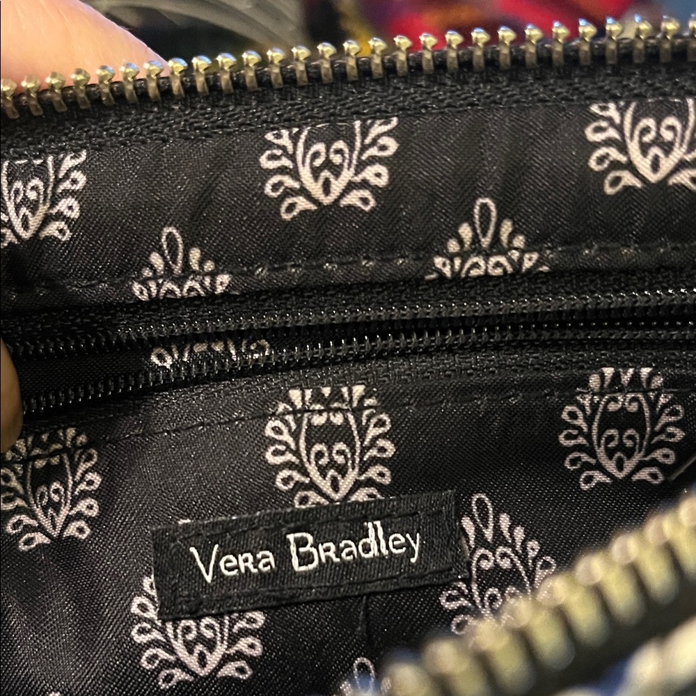 Vera Bradley Black Cosmetic Bag with White Patterns
